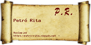 Petró Rita névjegykártya