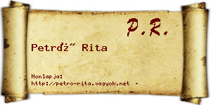 Petró Rita névjegykártya
